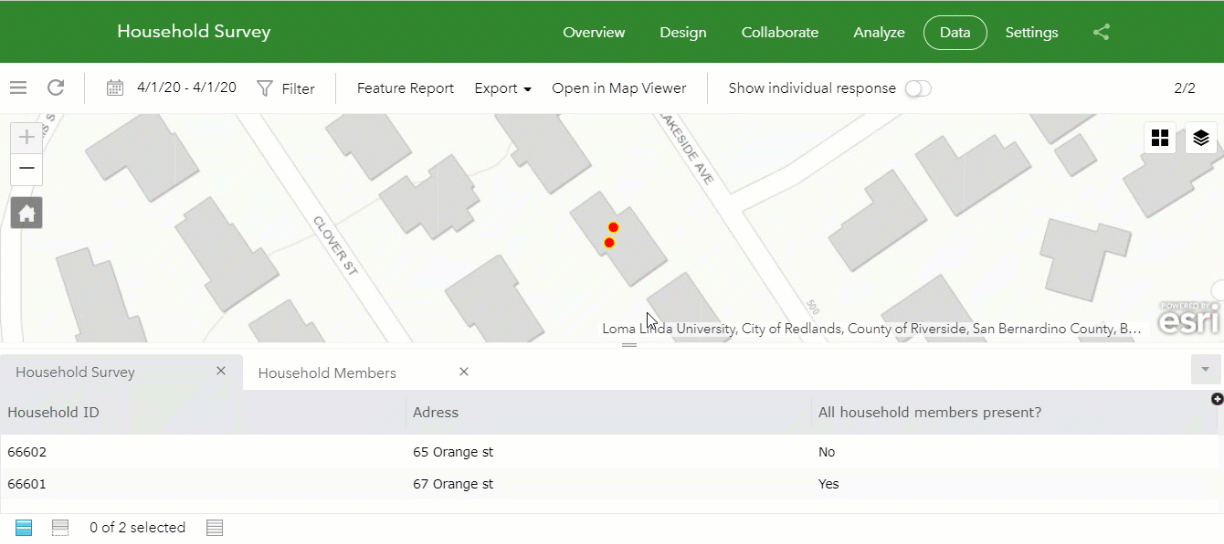 Use the Survey123 website to explore related records (repeats)